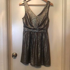 Black and gold mini dress